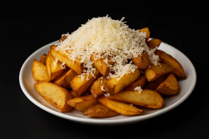 Homestyle potatoes with white cheese