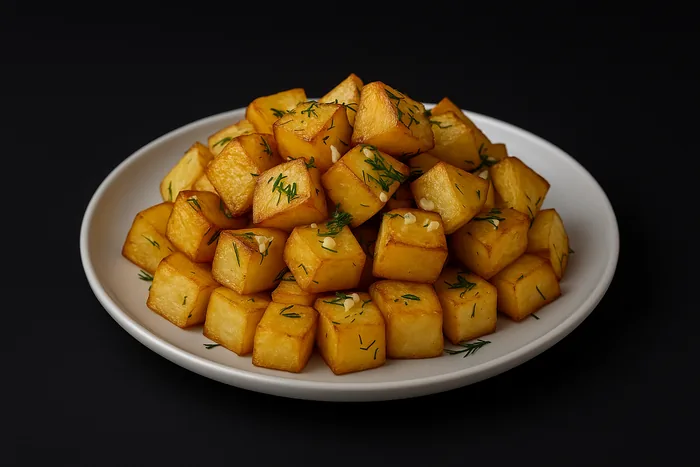 Sautéed potatoes with dill and garlic