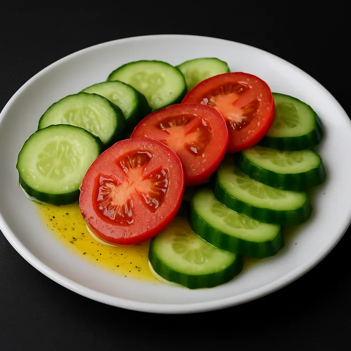 Tomatoes and cucumbers